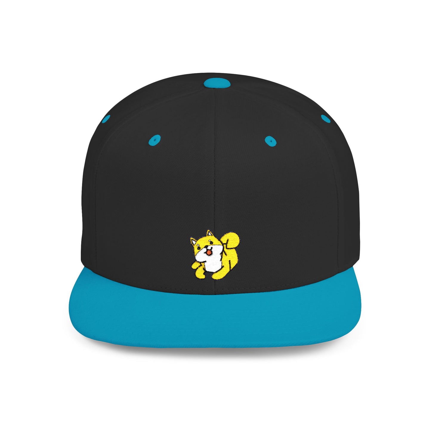 Icons Embroidered Shiba Inu Flat Bill Snapback – Lightweight, Custom Fit, Premium Quality