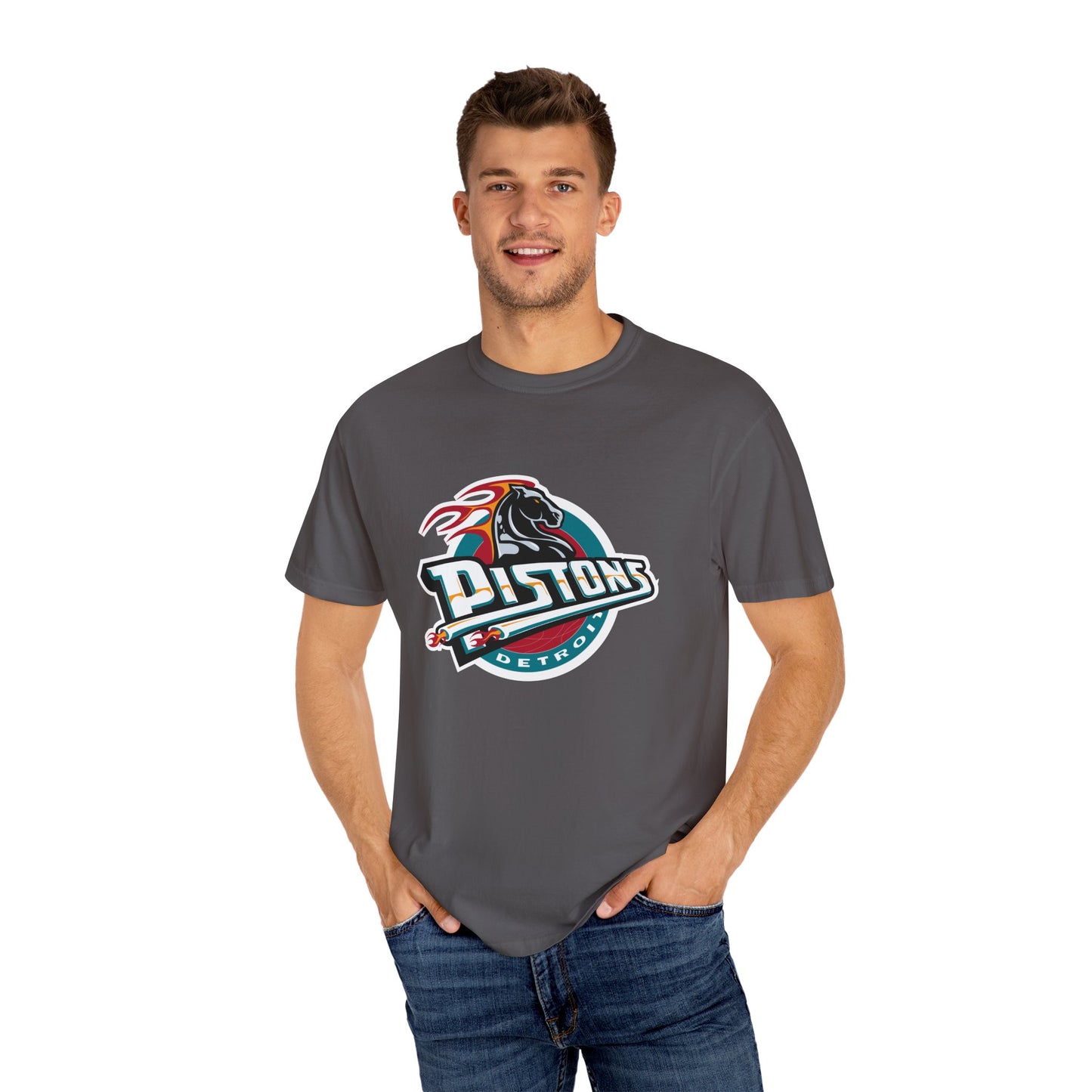 Detroit Pistons Basketball Life Garment-Dyed T-Shirt – Premium Cotton Tee for Customization