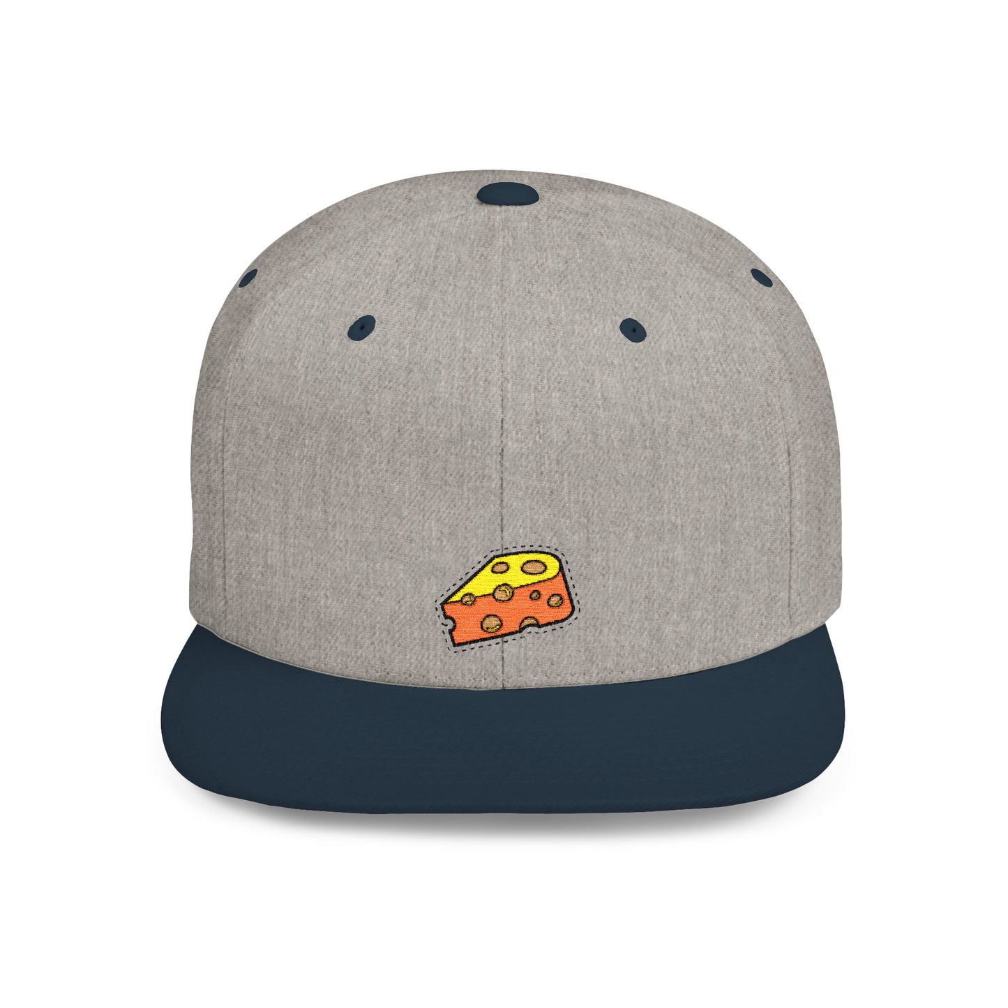 Icons Embroidered Cheese Flat Bill Snapback – Lightweight, Custom Fit, Premium Quality
