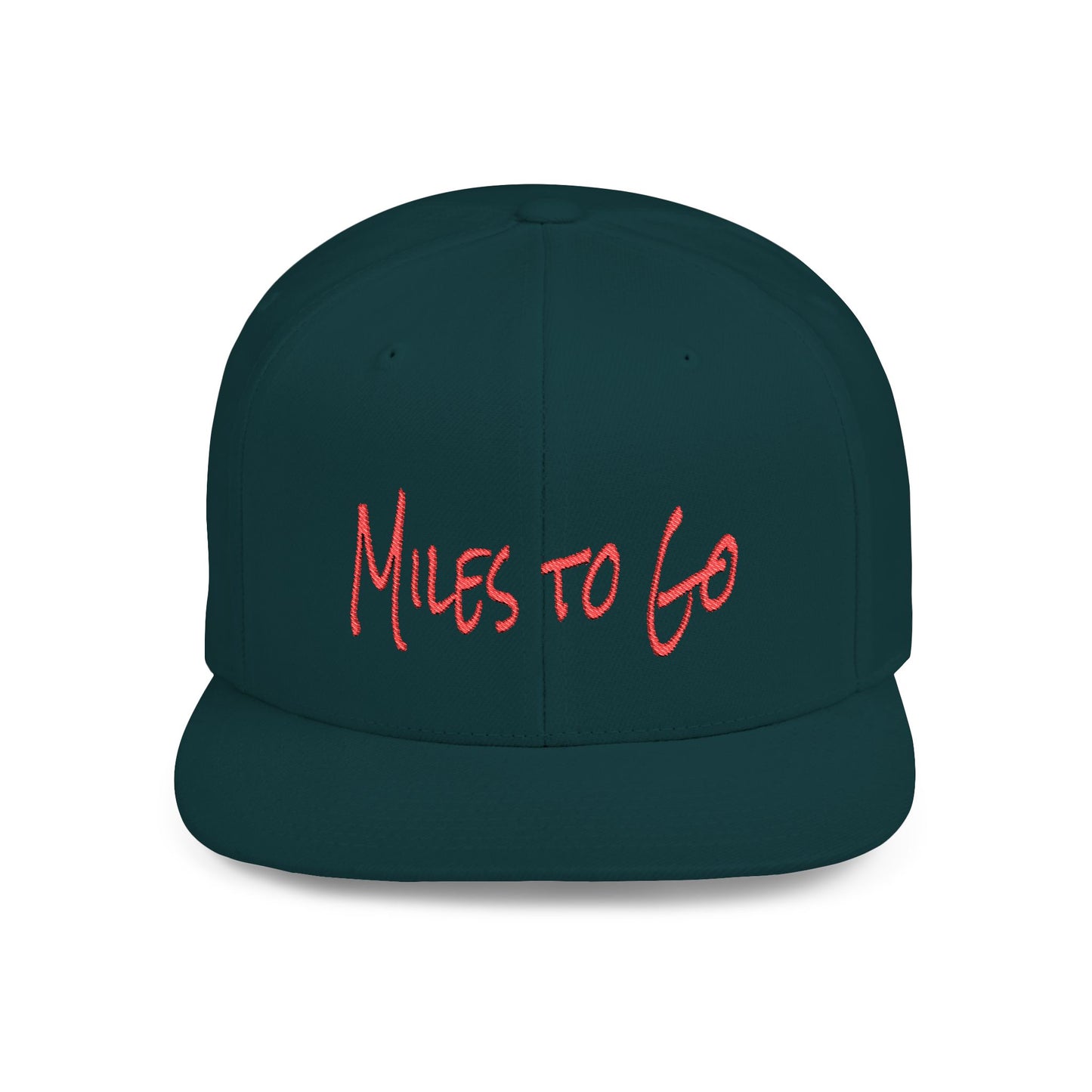 Text Miles to Go Flat Bill Snapback – Lightweight, Custom Fit, Premium Quality