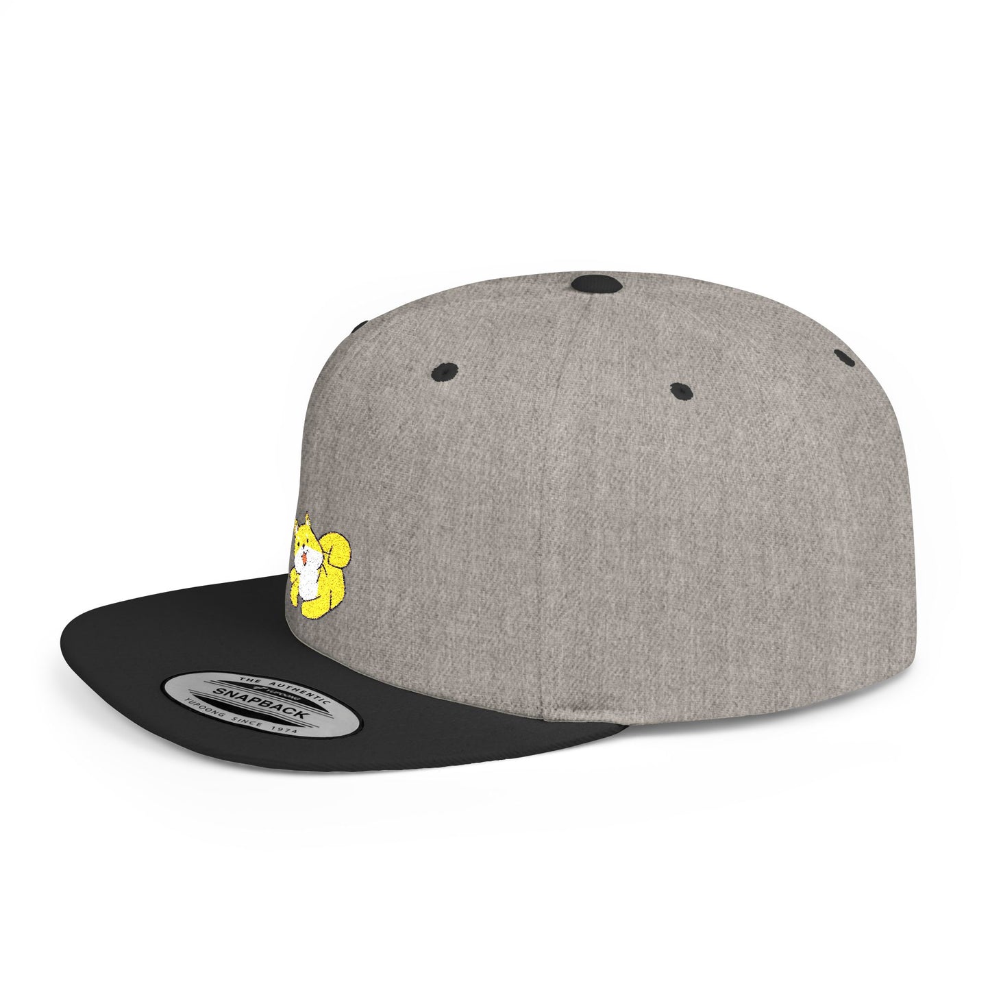 Icons Embroidered Shiba Inu Flat Bill Snapback – Lightweight, Custom Fit, Premium Quality