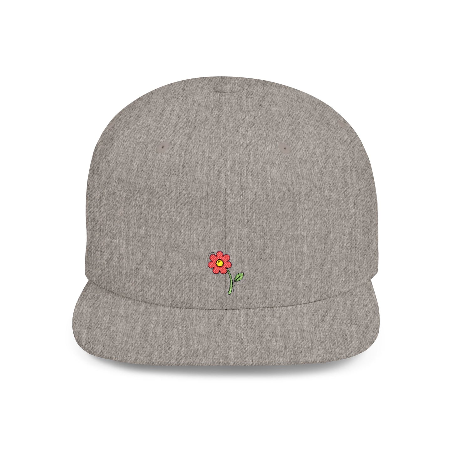 Icons Embroidered Flower Flat Bill Snapback – Lightweight, Custom Fit, Premium Quality