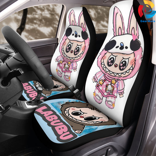 Cute Labubu Car Seat Covers – High Quality Graphic and Polar Fleece Protector Set