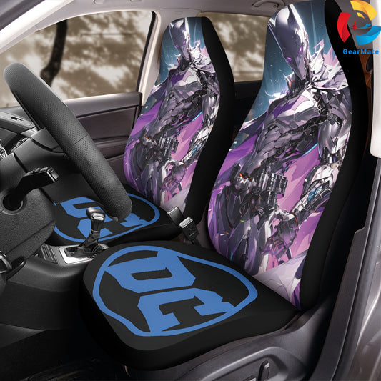 DC Skinny Batman Purple Car Seat Covers – High Quality Graphic and Polar Fleece Protector Set