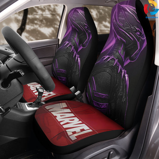 Black Panther Car Seat Covers – High Quality Graphic and Polar Fleece Protector Set