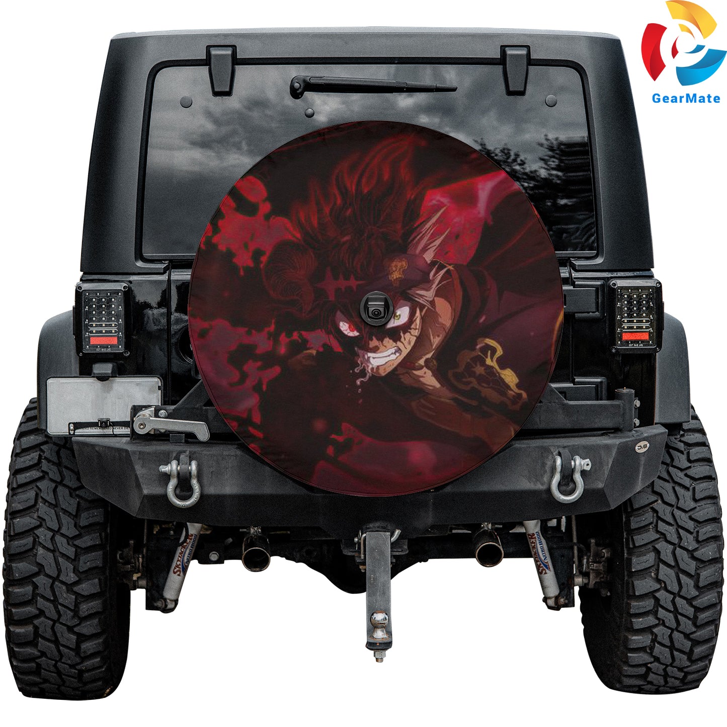 Black Clover Asta Anime Spare Tire Cover – Premium Waterproof UV Resistant Protector