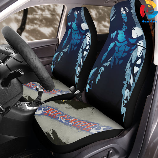 Bleach Black Blue Car Seat Covers – High Quality Graphic and Polar Fleece Protector Set