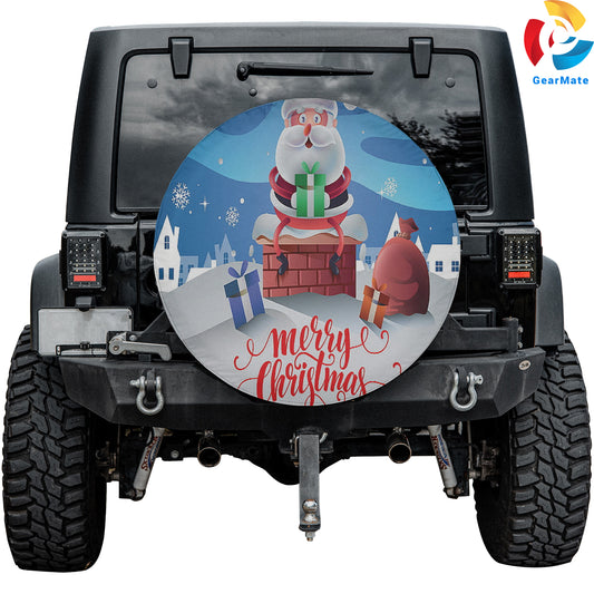 Merry Christmas 2024 Here Come Santa Spare Tire Cover – Premium Waterproof UV Resistant Protector