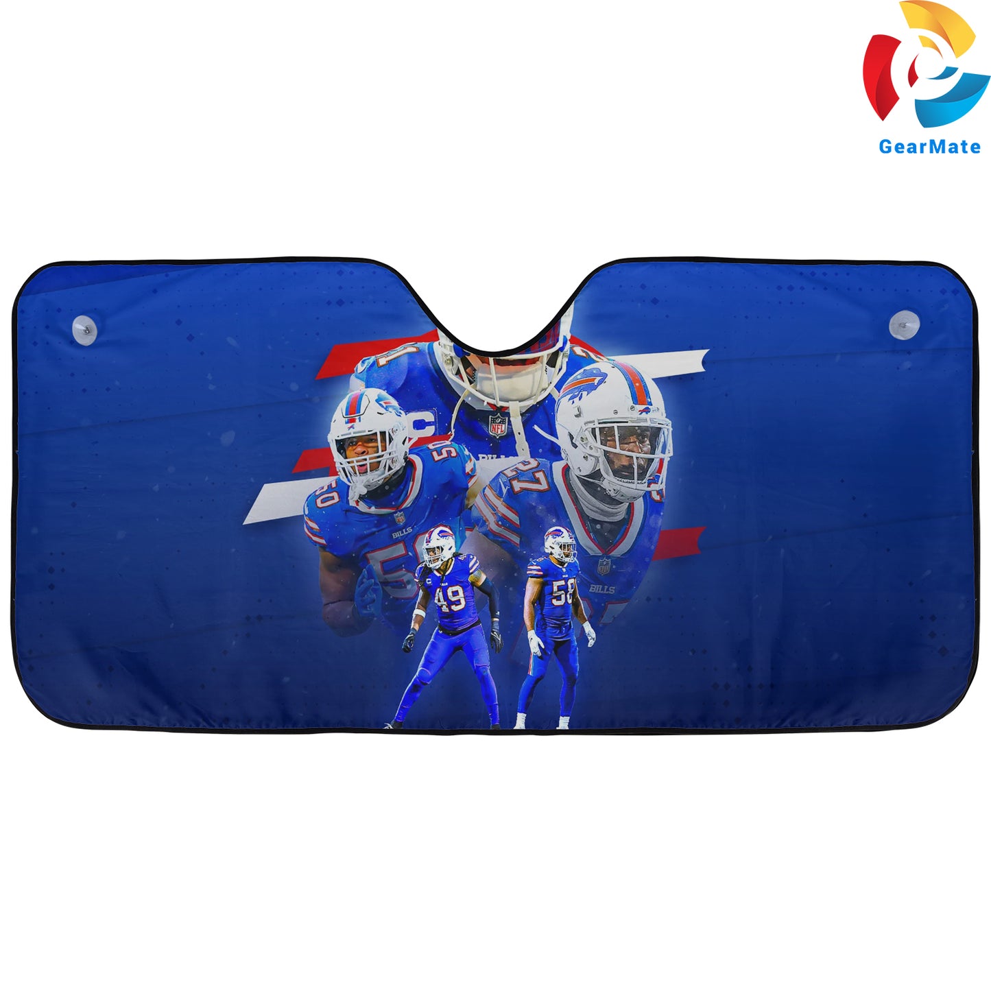 Football Team Buffalo Bills NFL Reflective Car Sunshade – Premium Heat & UV Protection, Universal Fit