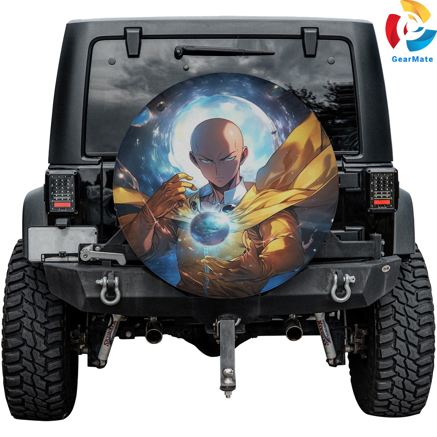 One Punch Man Anime Spare Tire Cover – Premium Waterproof UV-Resistant Protector