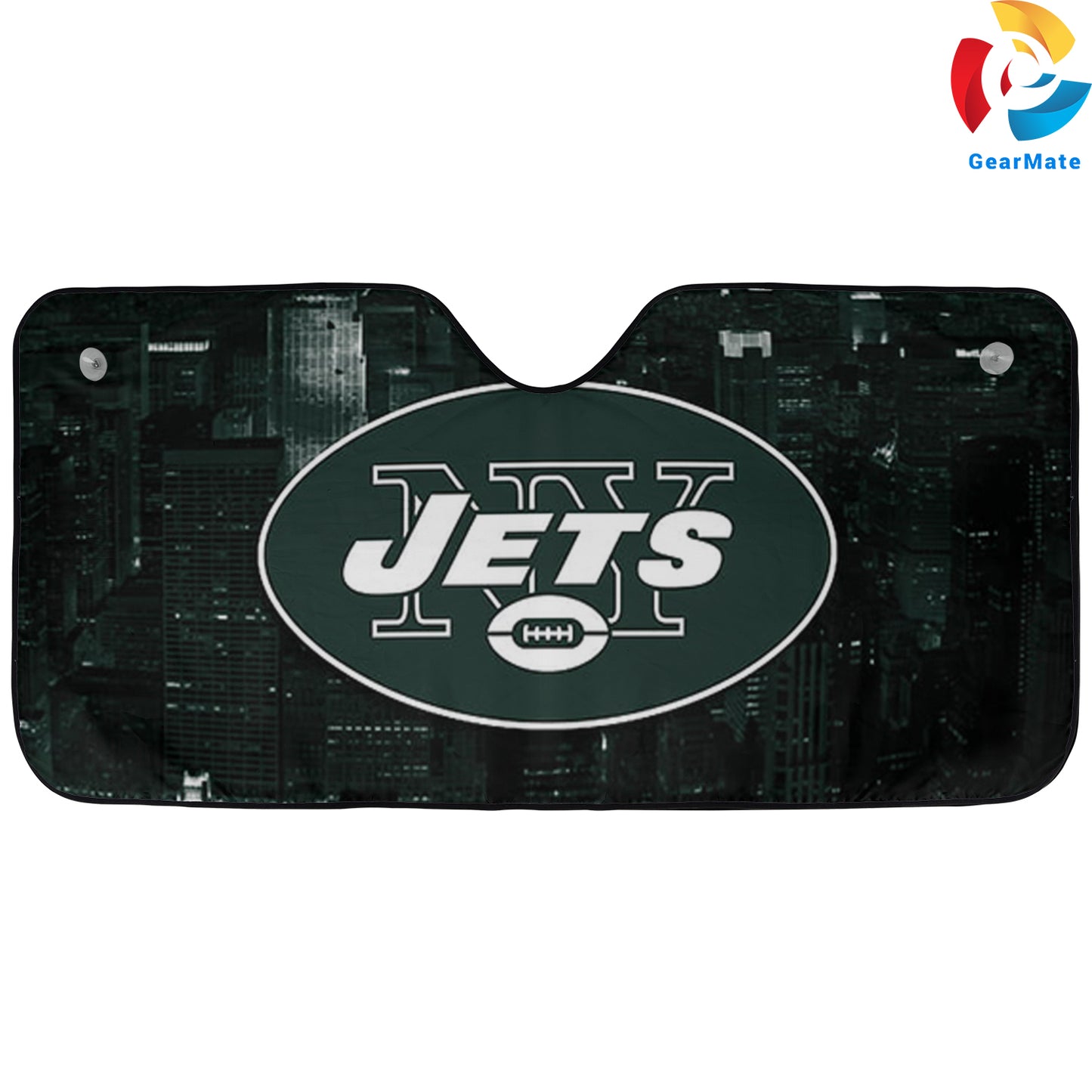 New York Jets NFL Football City Car Cover Reflective Car Sunshade – Premium Heat & UV Protection, Universal Fit