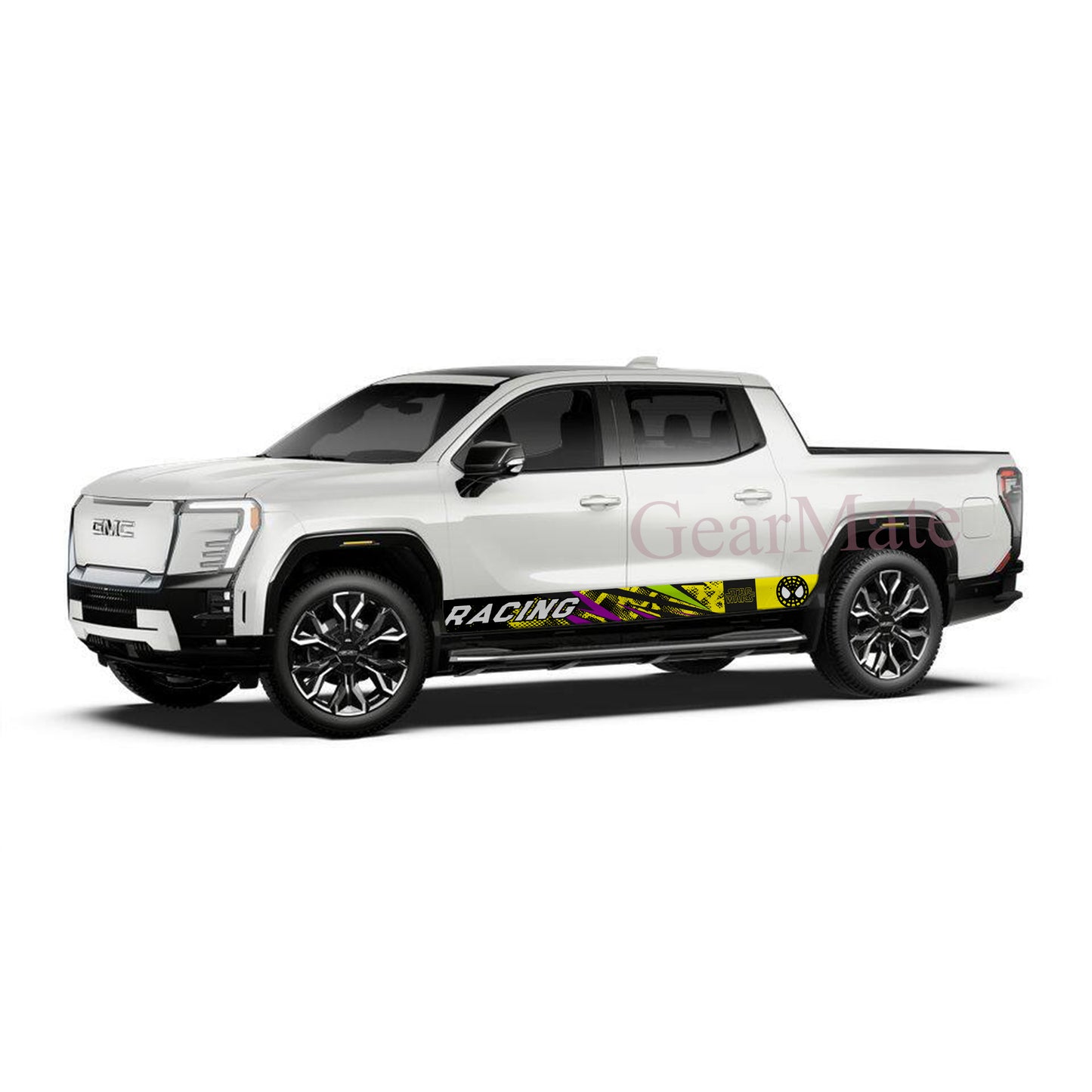 Racing Yellow Black Grunge Starwars Rocker Panel Graphic Decal Kit (Left & Right Sides) - High Quality Vinyl for Trucks & SUVs