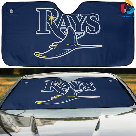 Tampa Bay Rays MLB Baseball Blue Origin Car Cover Reflective Car Sunshade – Premium Heat & UV Protection, Universal Fit