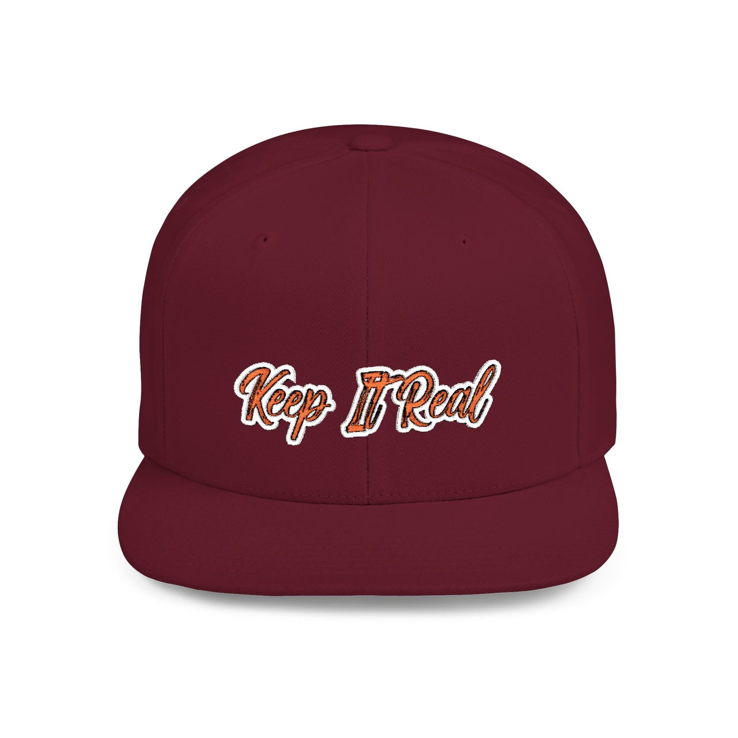 Text Keep It Real Flat Bill Snapback – Lightweight, Custom Fit, Premium Quality