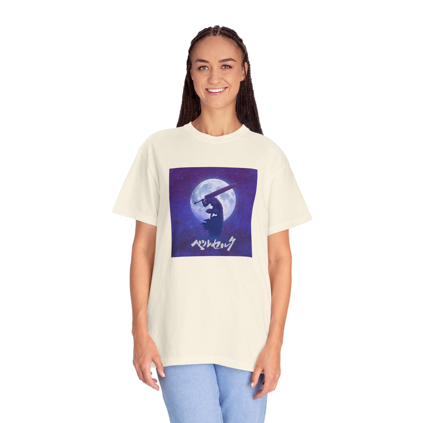 Berserk Guts Slayer Purple Garment-Dyed T-Shirt – Premium Cotton Tee for Customization