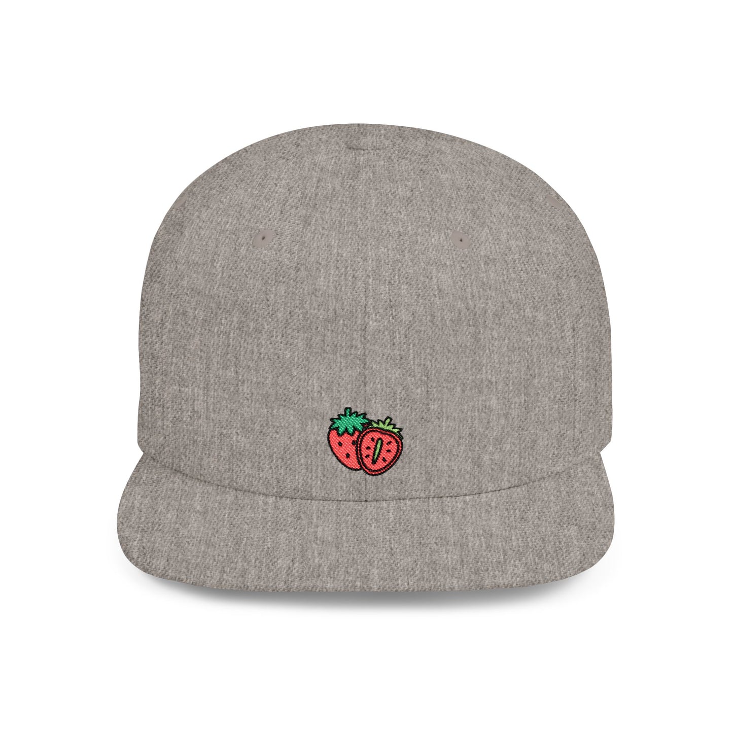 Icons Embroidered Strawberries Cute Print Flat Bill Snapback – Lightweight, Custom Fit, Premium Quality