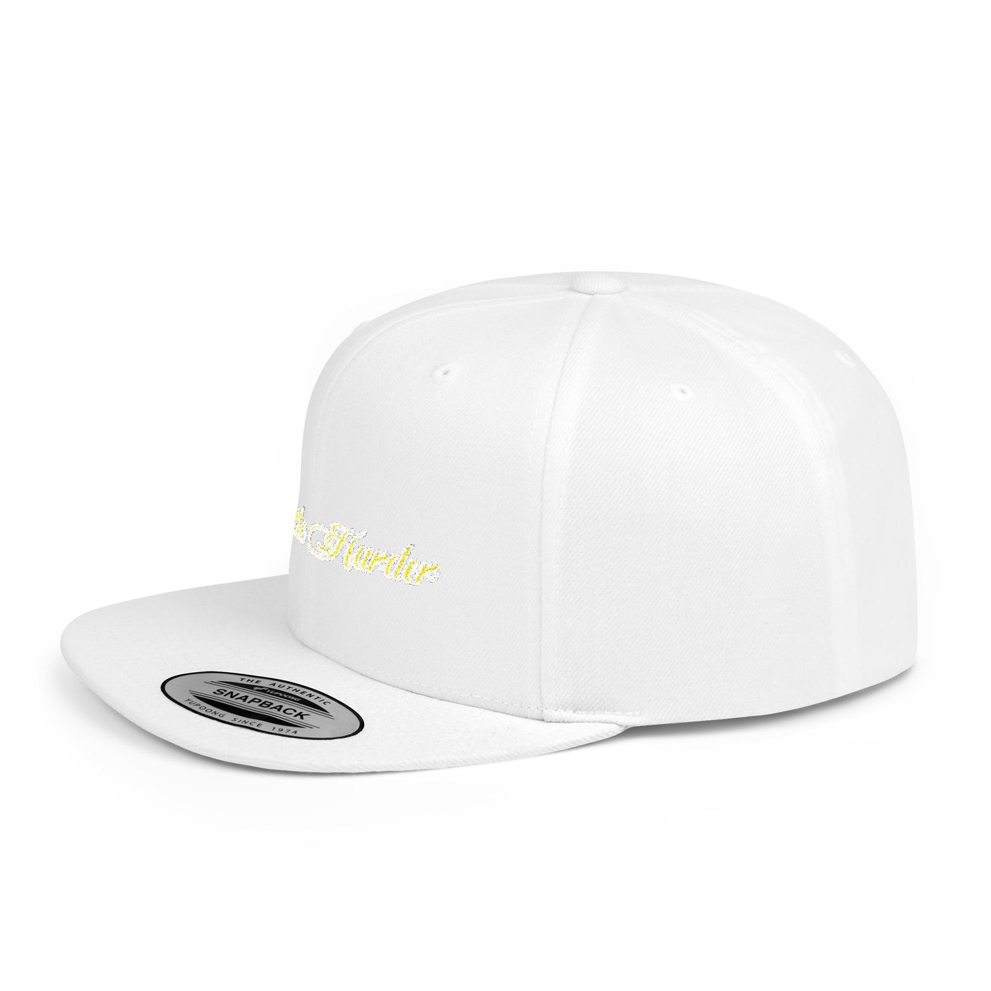 Text Hustle Harder Flat Bill Snapback – Lightweight, Custom Fit, Premium Quality