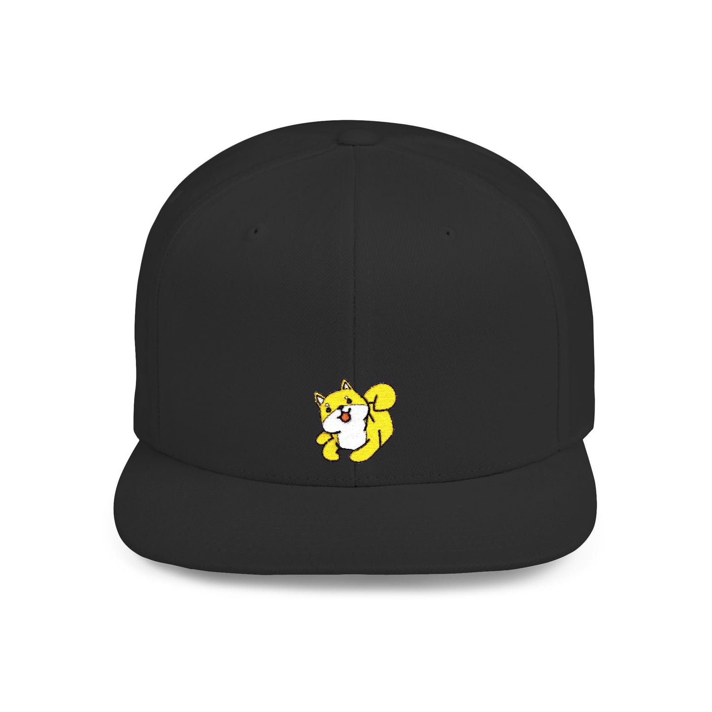 Icons Embroidered Shiba Inu Flat Bill Snapback – Lightweight, Custom Fit, Premium Quality