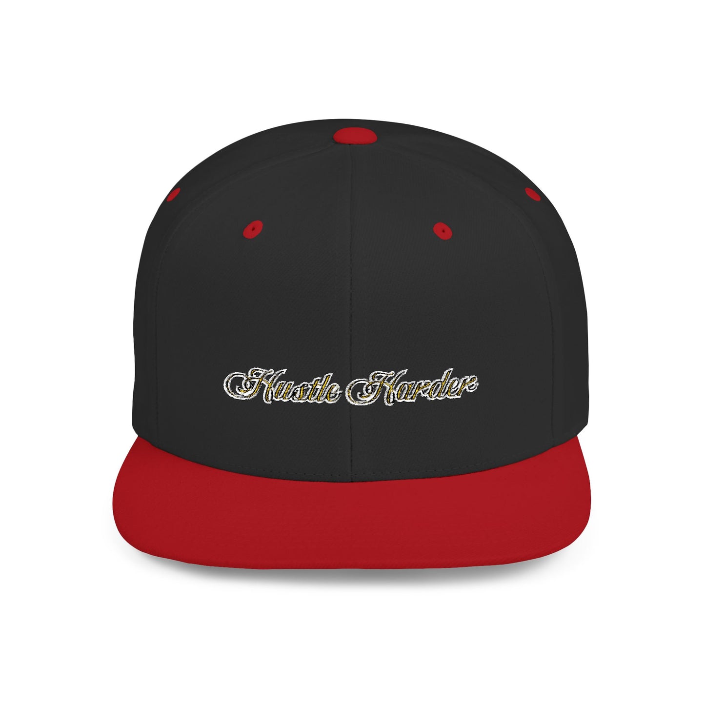 Text Hustle Harder Flat Bill Snapback – Lightweight, Custom Fit, Premium Quality