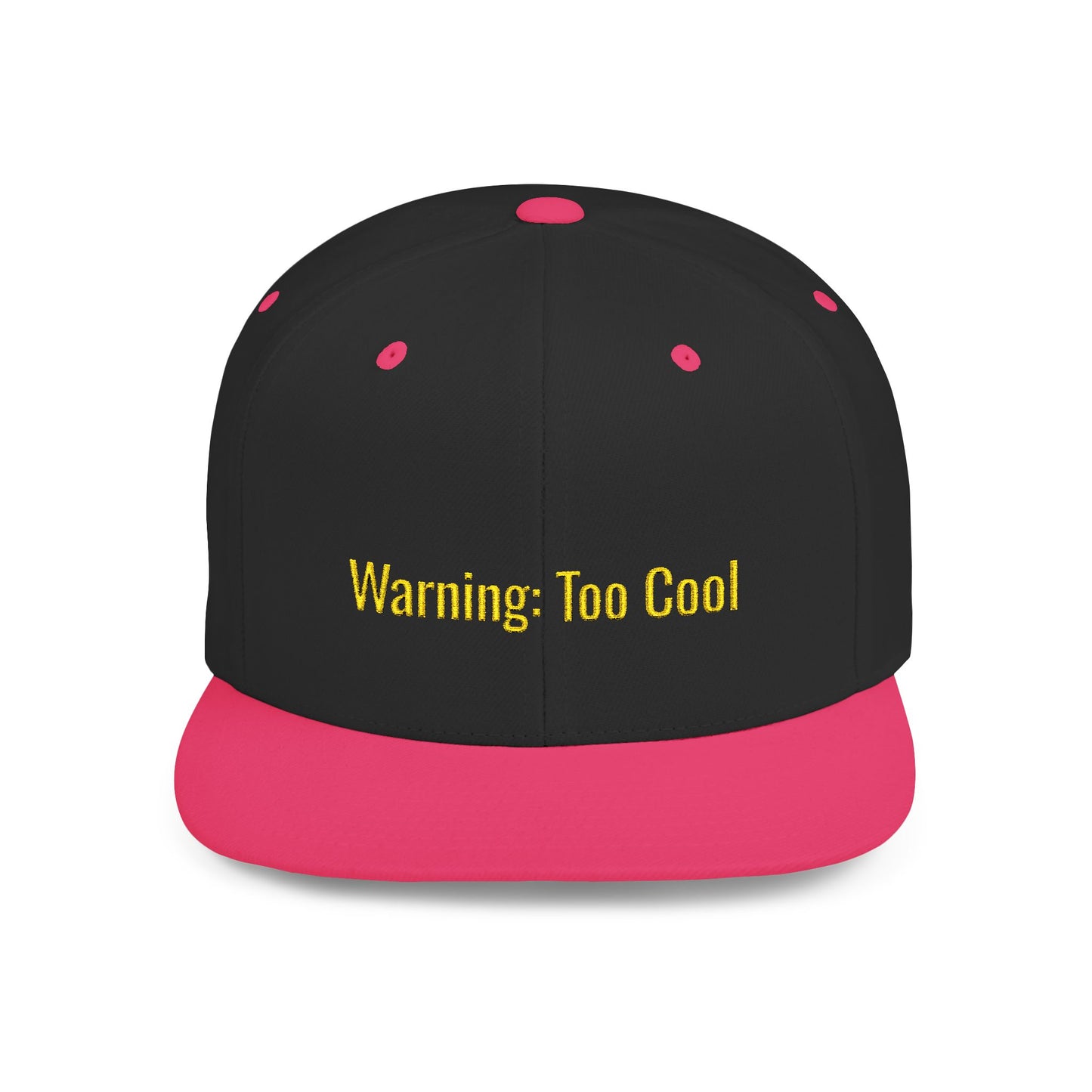 Text Warning: Too Cool Flat Bill Snapback – Lightweight, Custom Fit, Premium Quality
