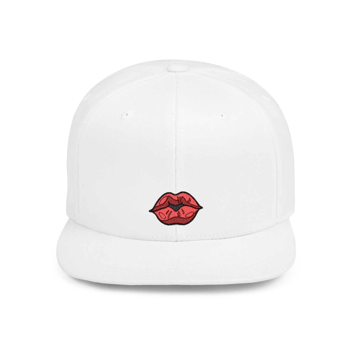 Icons Embroidered Lips Flat Bill Snapback – Lightweight, Custom Fit, Premium Quality