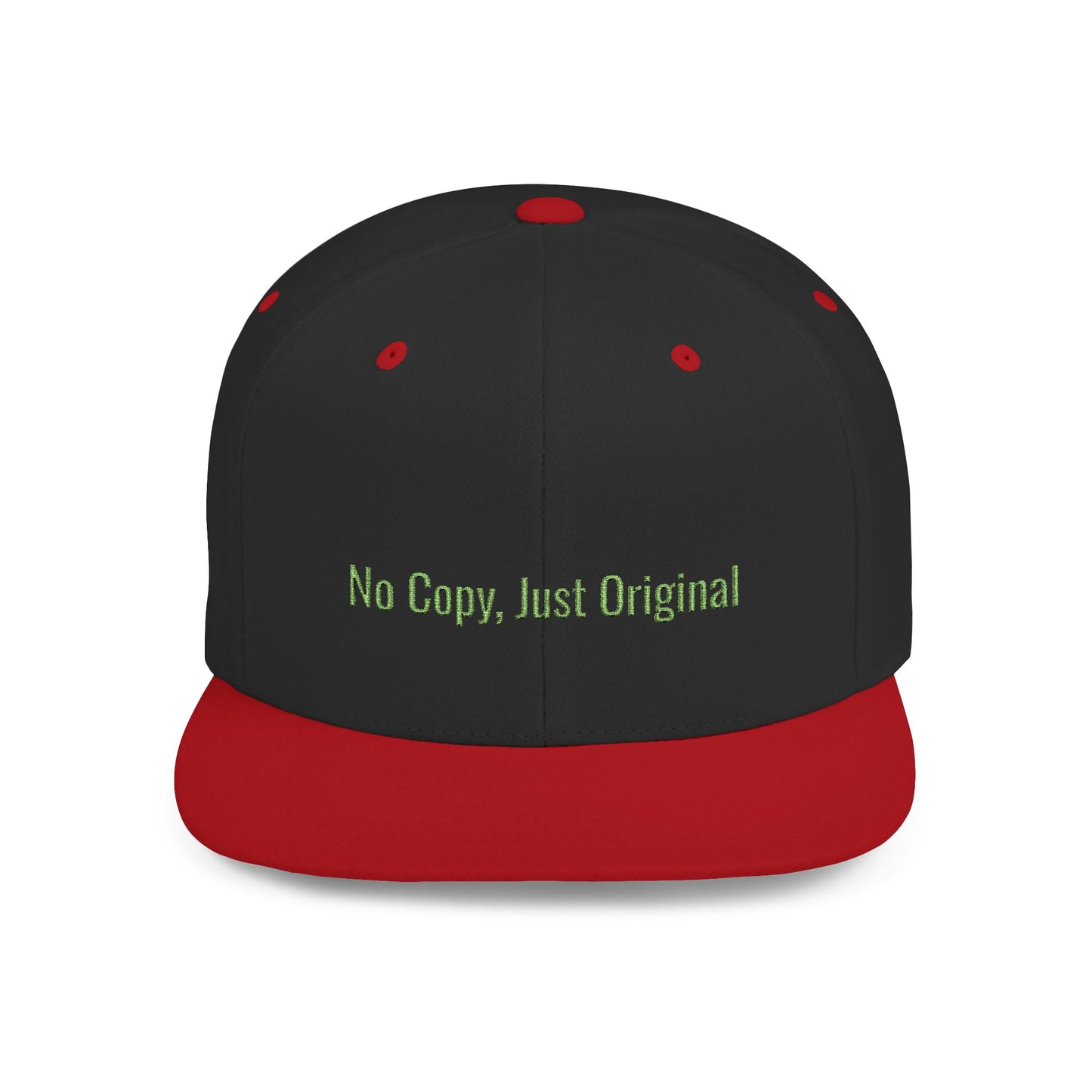 Text No Copy, Just Original Flat Bill Snapback – Lightweight, Custom Fit, Premium Quality