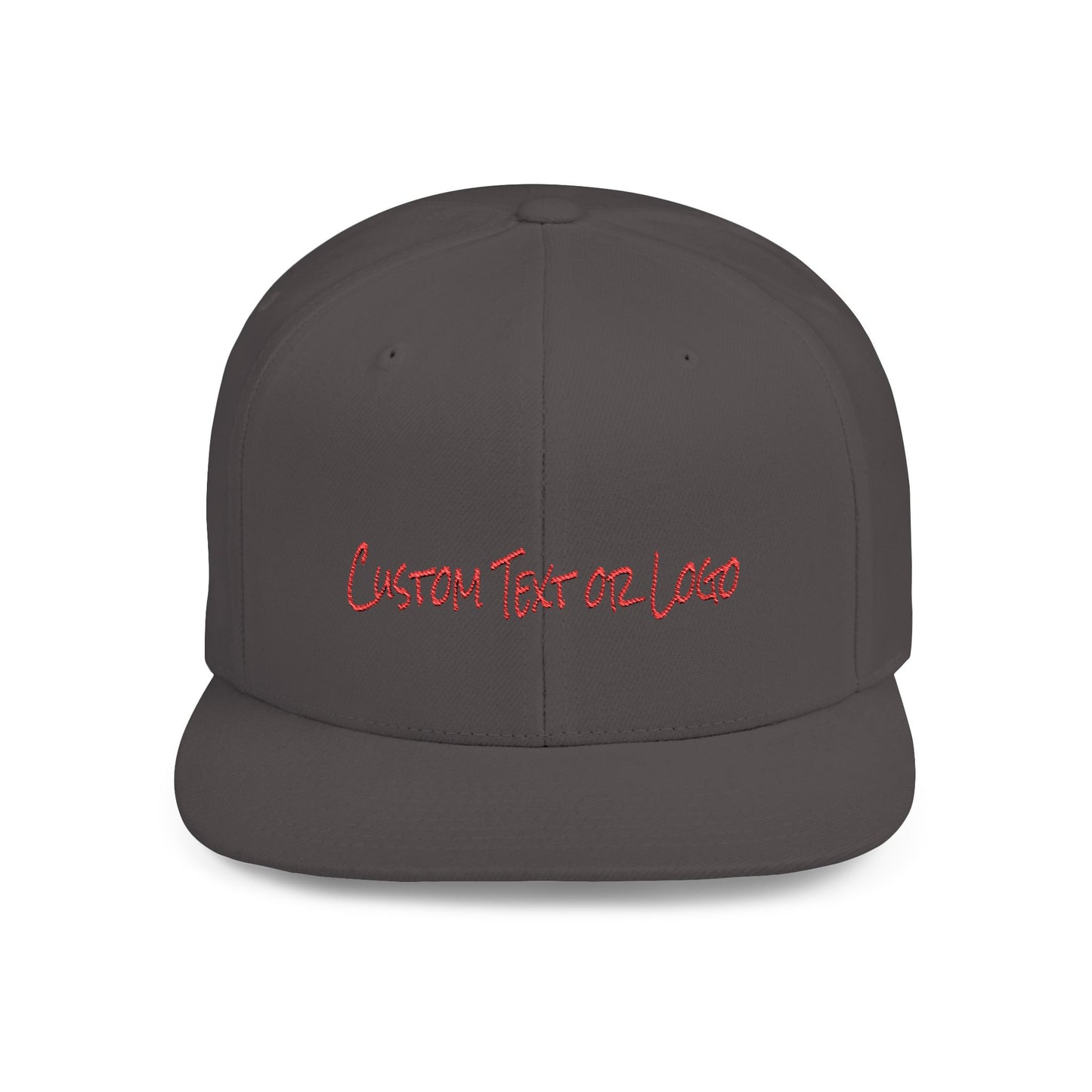 Text Custom Text or Logo Flat Bill Snapback – Lightweight, Custom Fit, Premium Quality