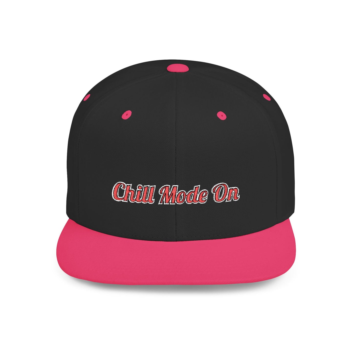 Text Chill Mode On Flat Bill Snapback – Lightweight, Custom Fit, Premium Quality