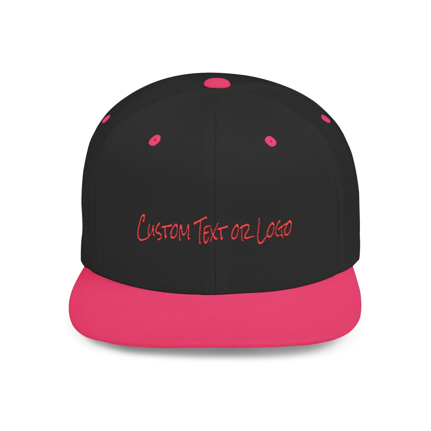 Text Custom Text or Logo Flat Bill Snapback – Lightweight, Custom Fit, Premium Quality