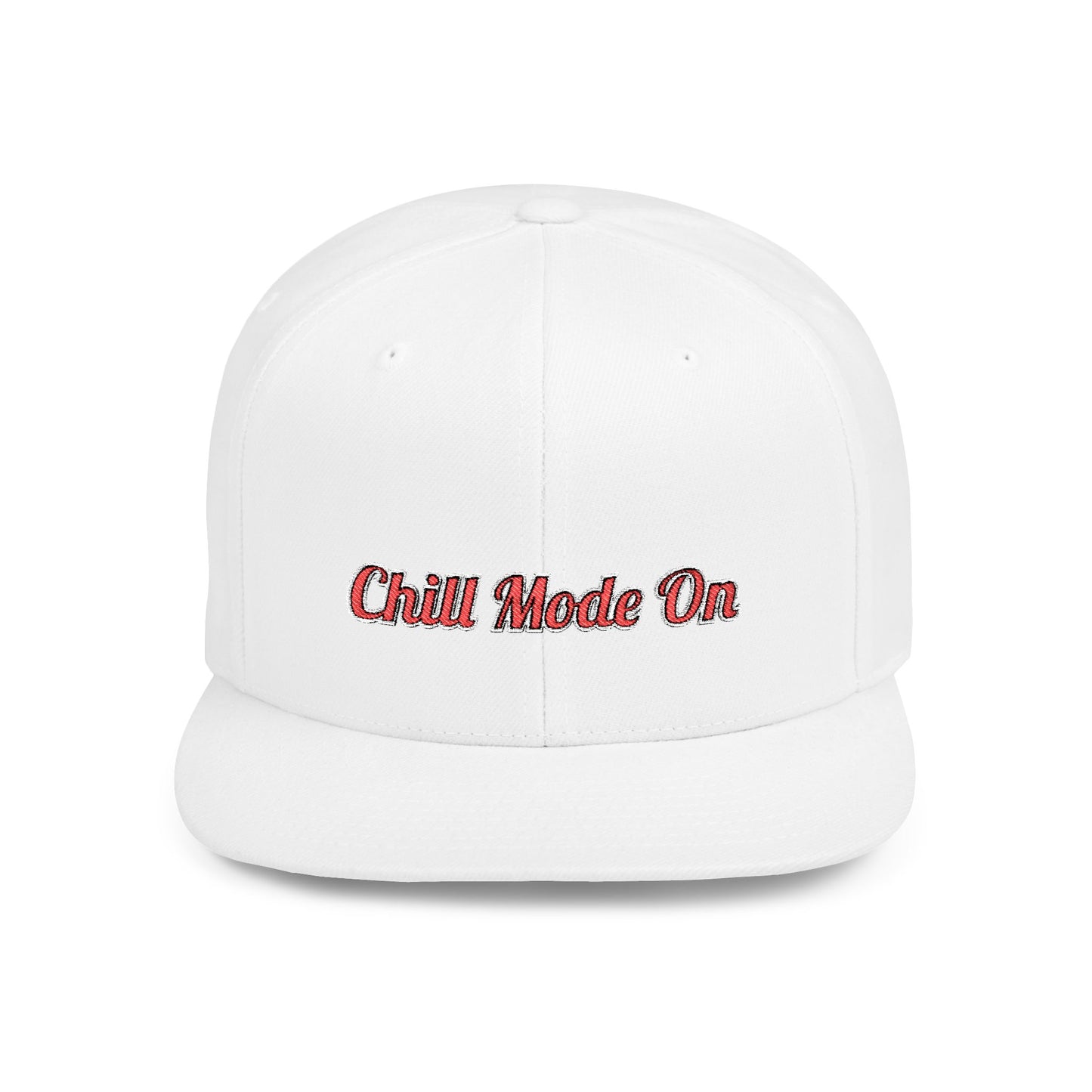 Text Chill Mode On Flat Bill Snapback – Lightweight, Custom Fit, Premium Quality