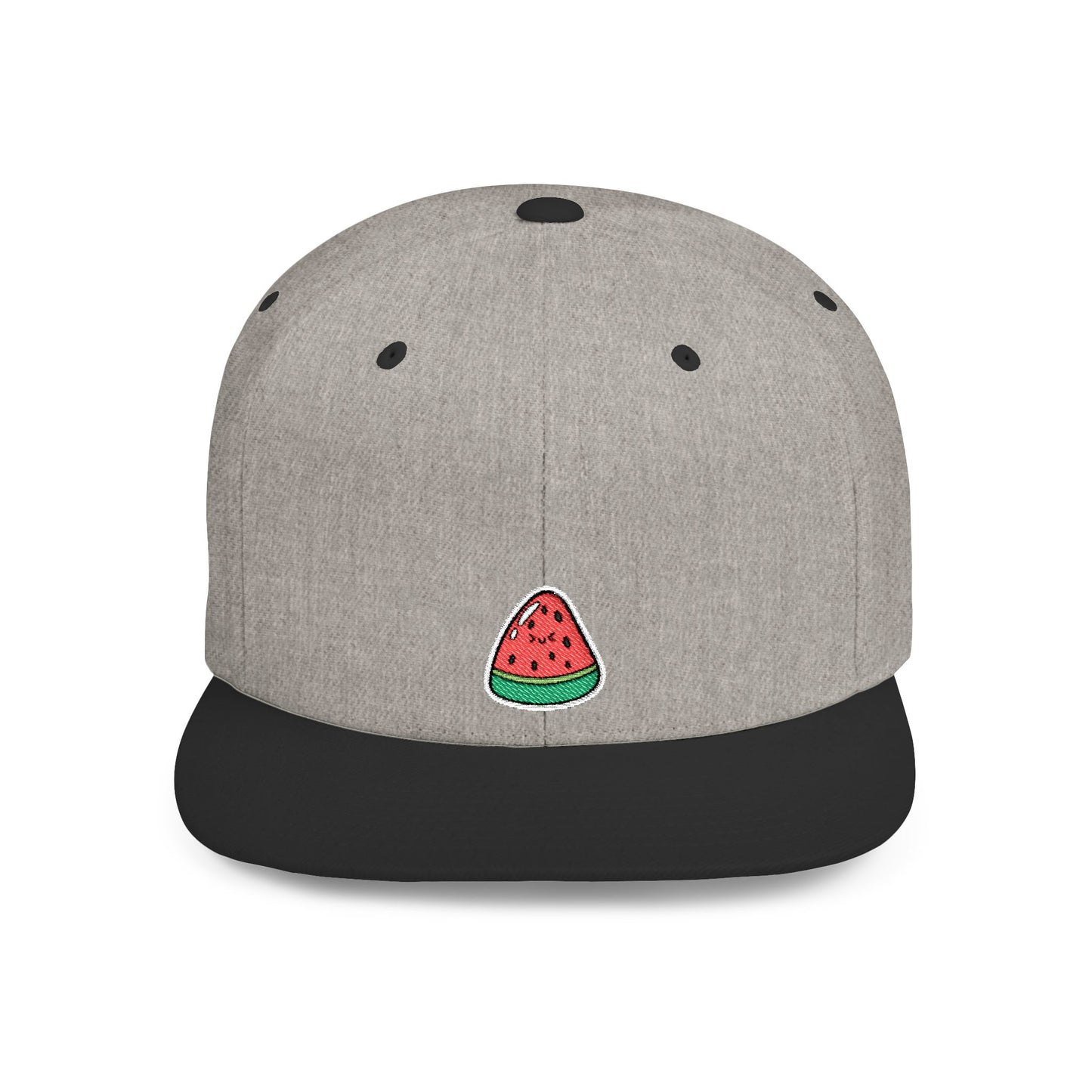Icons Embroidered Watermelon Flat Bill Snapback – Lightweight, Custom Fit, Premium Quality