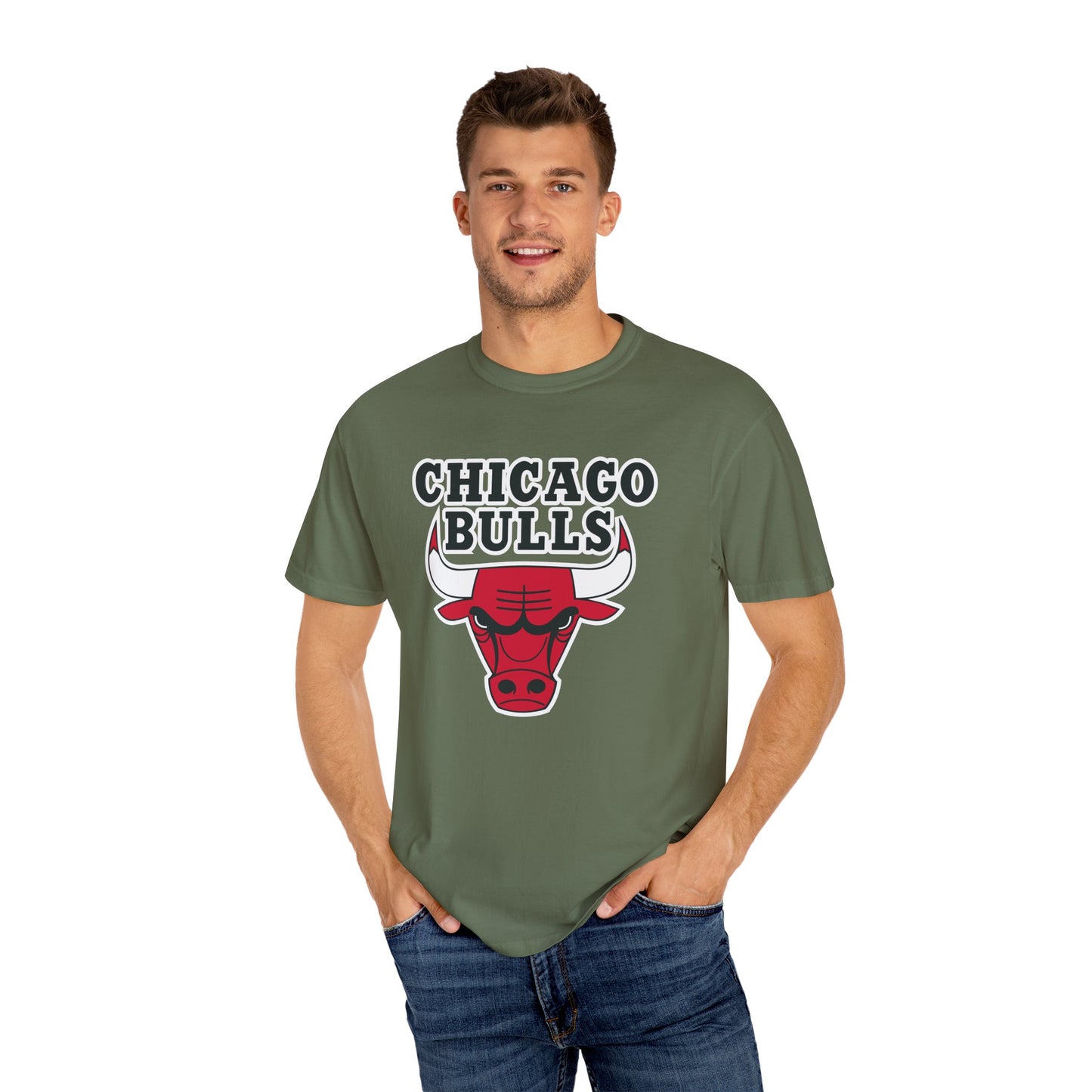 Chicago Bulls NBA Garment-Dyed T-Shirt – Premium Cotton Tee for Customization