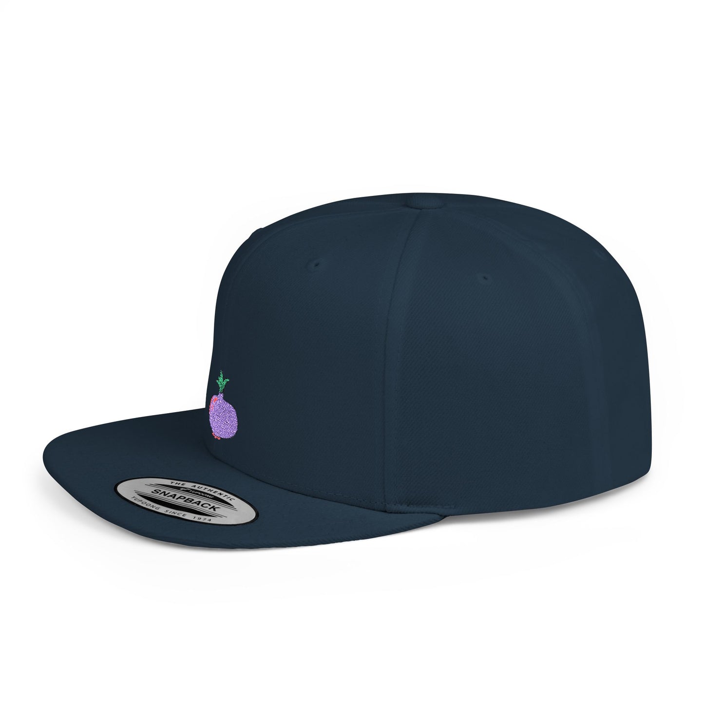 Icons Embroidered Purple Onion Flat Bill Snapback – Lightweight, Custom Fit, Premium Quality