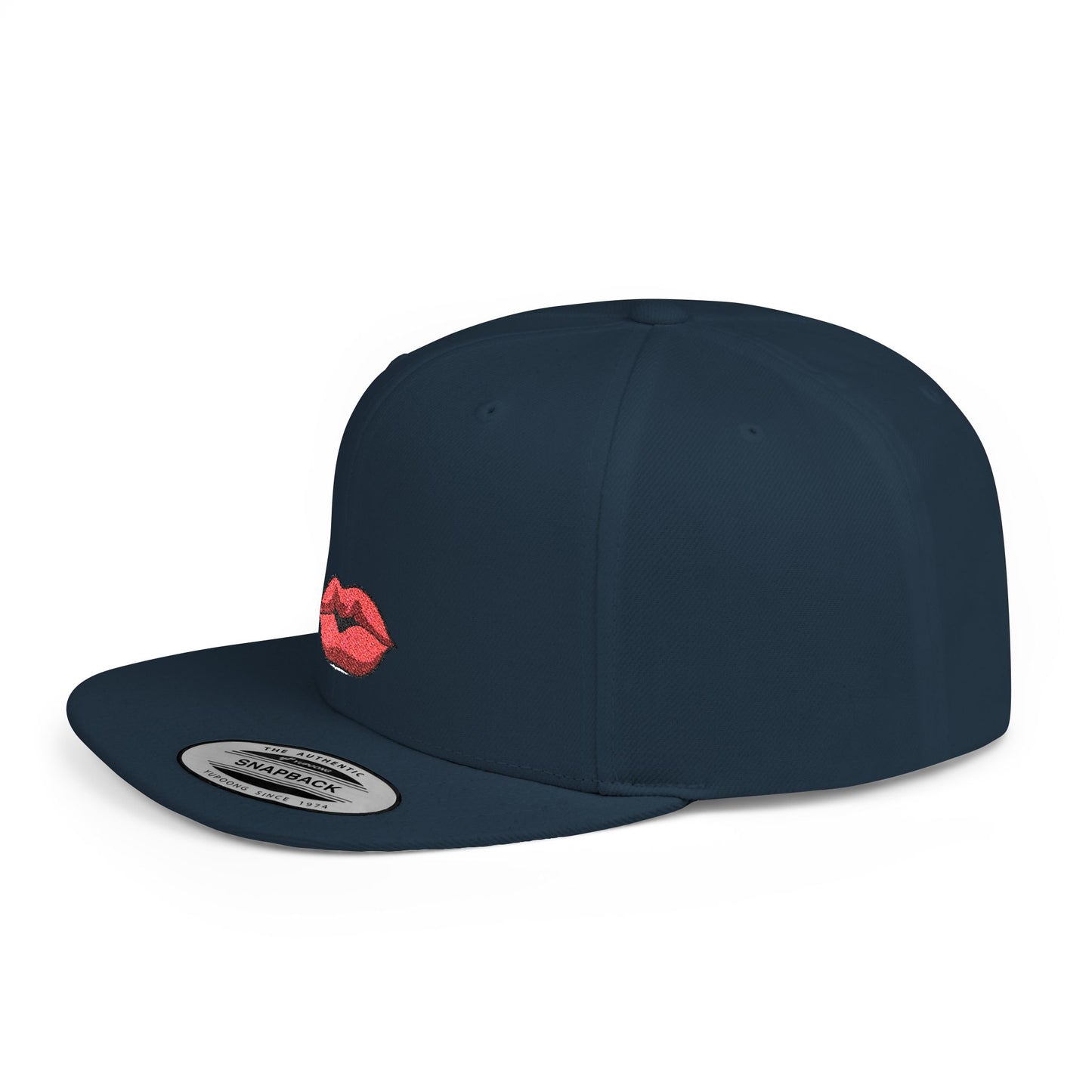 Icons Embroidered Lips Flat Bill Snapback – Lightweight, Custom Fit, Premium Quality