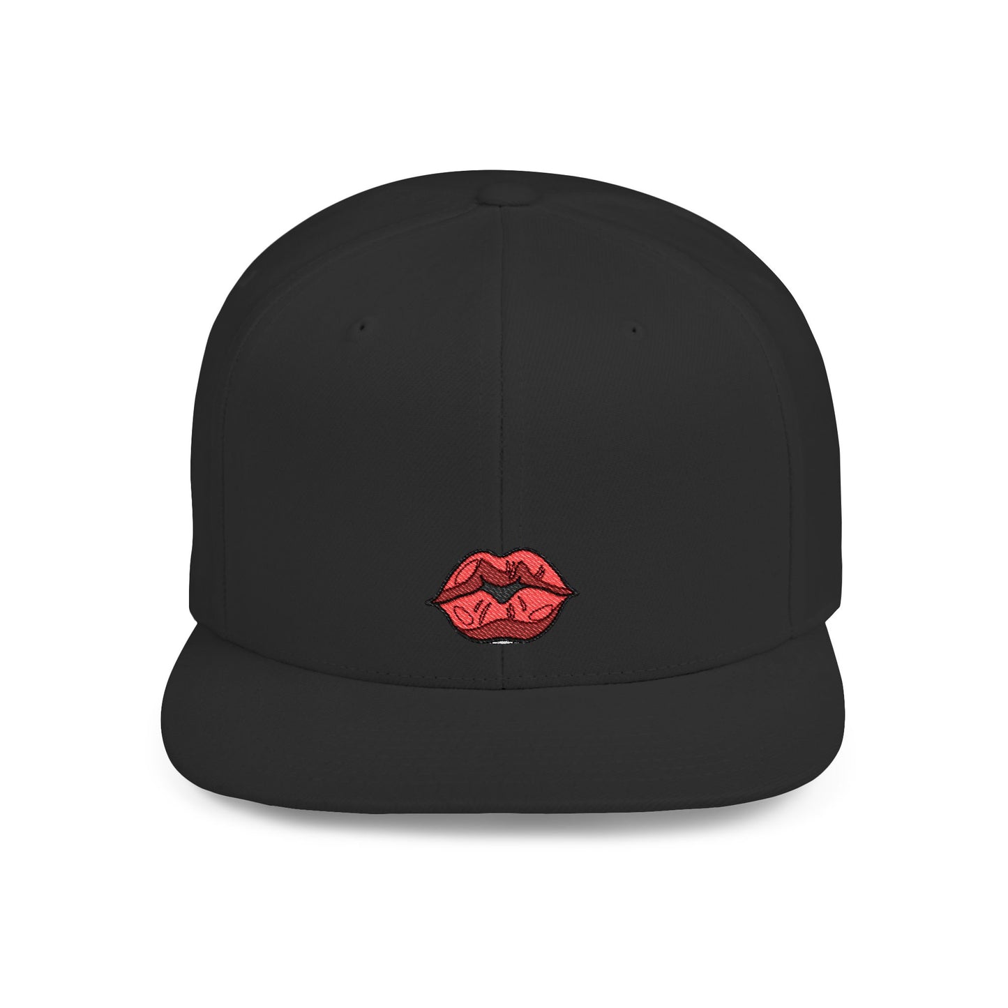 Icons Embroidered Lips Flat Bill Snapback – Lightweight, Custom Fit, Premium Quality