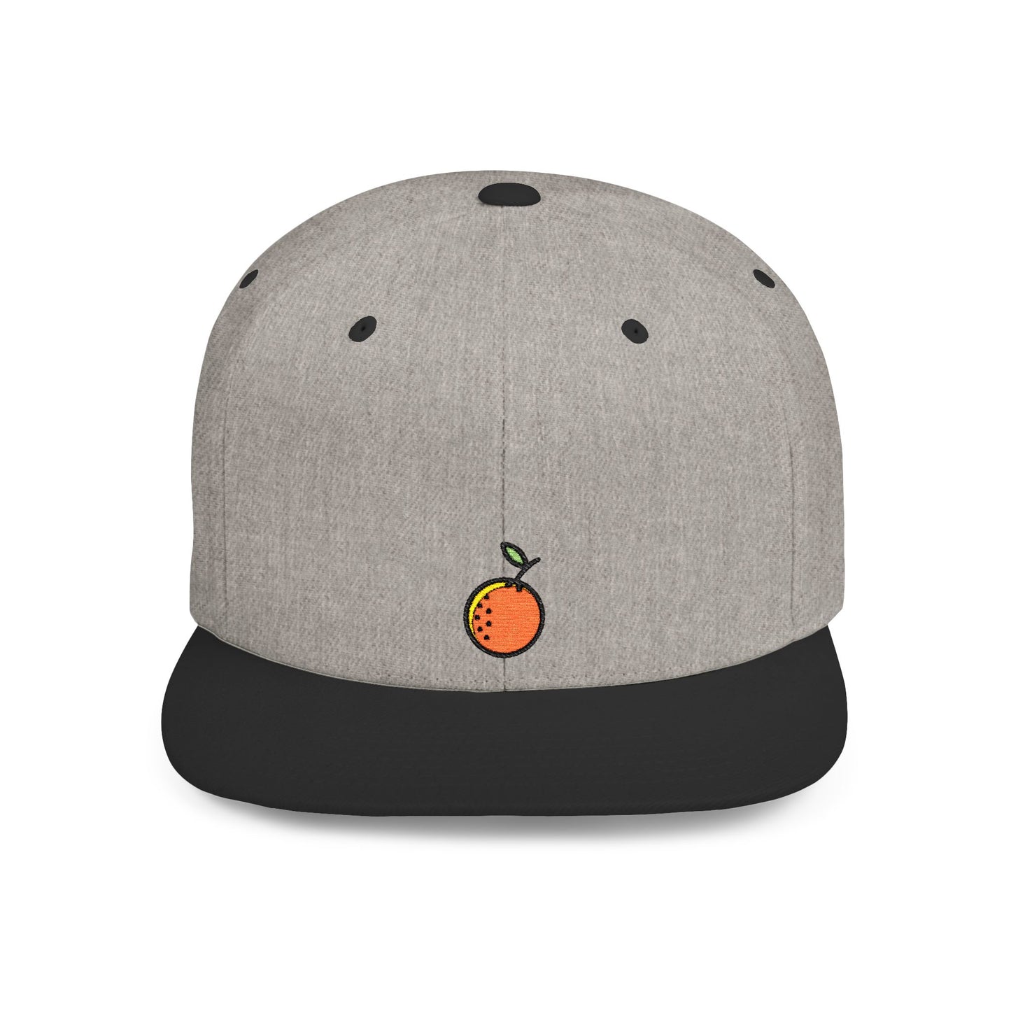 Icons Embroidered Orange Fruit Flat Bill Snapback – Lightweight, Custom Fit, Premium Quality