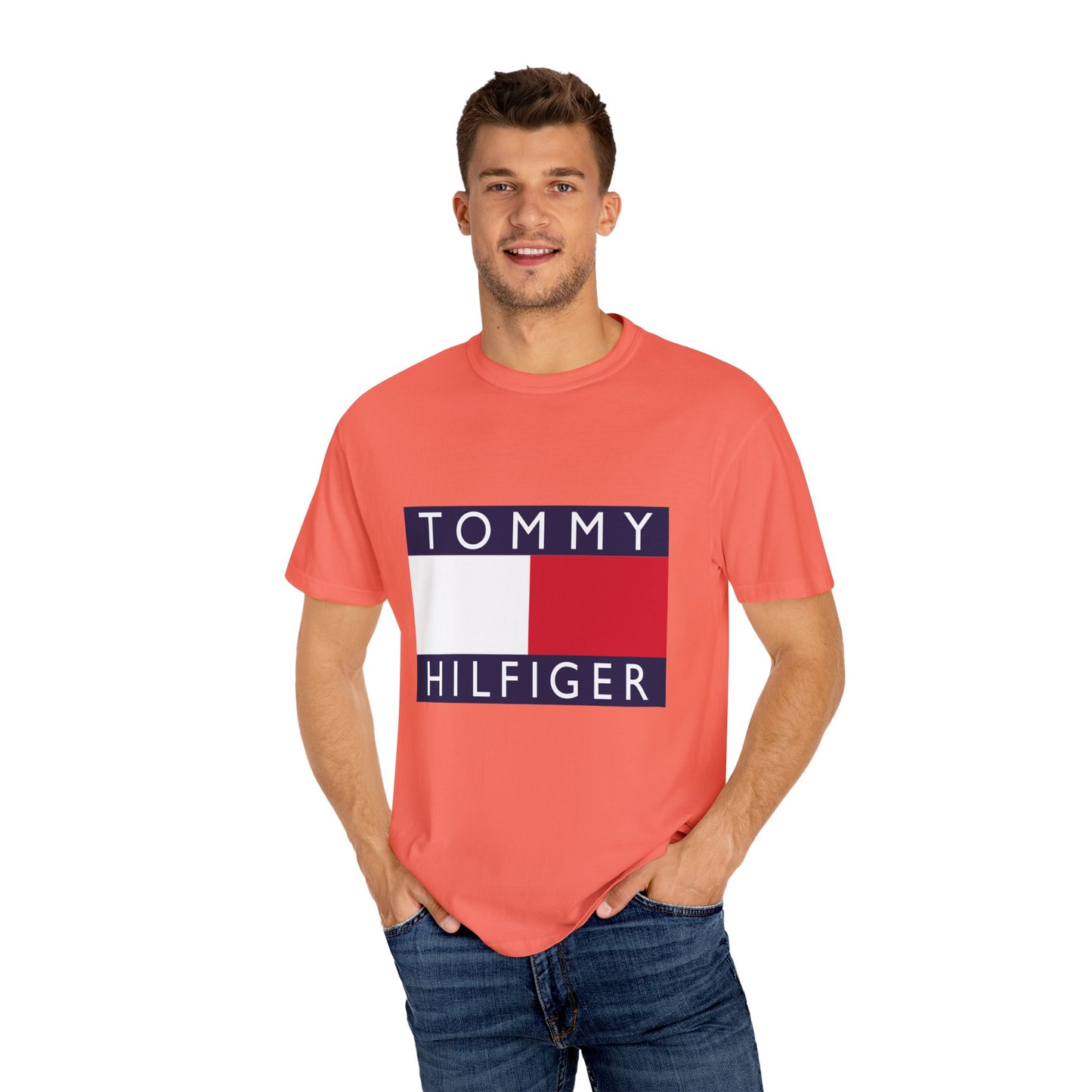 Tommy Hilfiger Garment-Dyed T-Shirt – Premium Cotton Tee for Customization