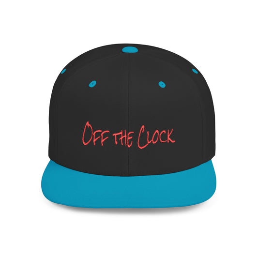 Text Off the Clock Flat Bill Snapback – Lightweight, Custom Fit, Premium Quality