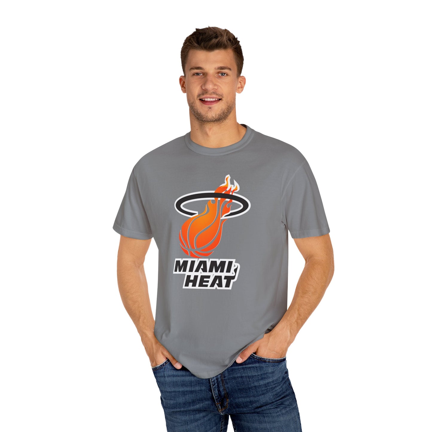 Miami Heat NBA Fans Garment-Dyed T-Shirt – Premium Cotton Tee for Customization