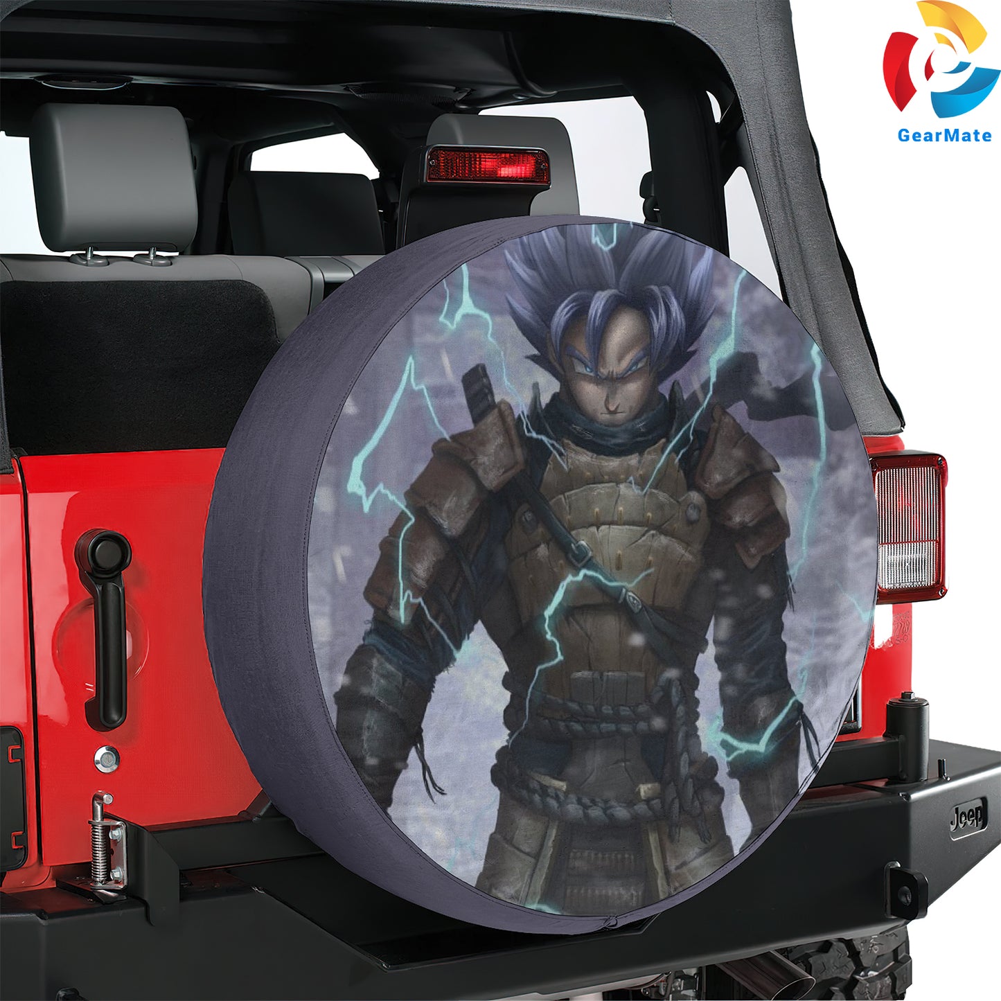 Dragon Ball Goku Samurai Spare Tire Cover – Premium Waterproof UV-Resistant Protector