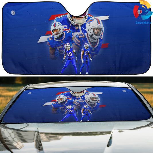 Football Team Buffalo Bills NFL Reflective Car Sunshade – Premium Heat & UV Protection, Universal Fit