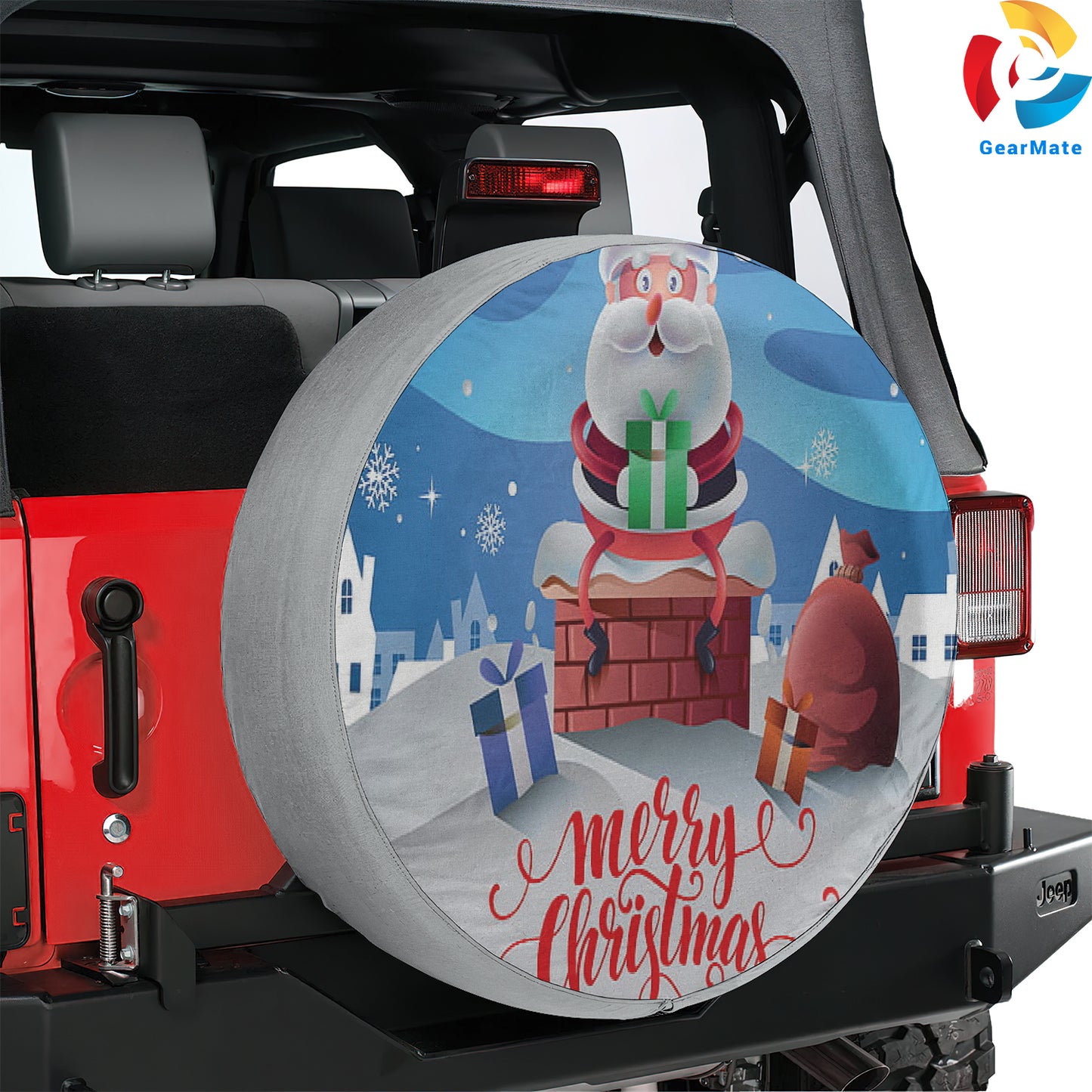 Merry Christmas 2024 Here Come Santa Spare Tire Cover – Premium Waterproof UV Resistant Protector