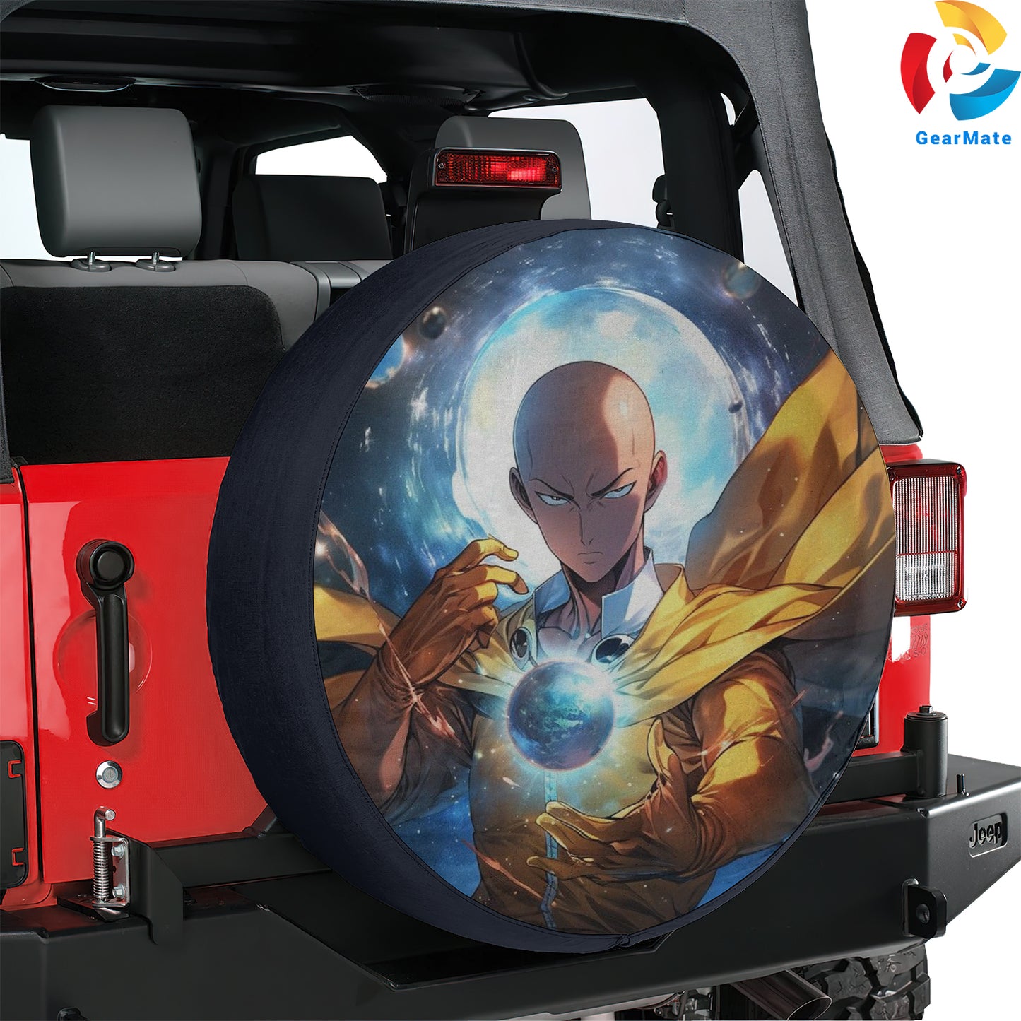 One Punch Man Anime Spare Tire Cover – Premium Waterproof UV-Resistant Protector