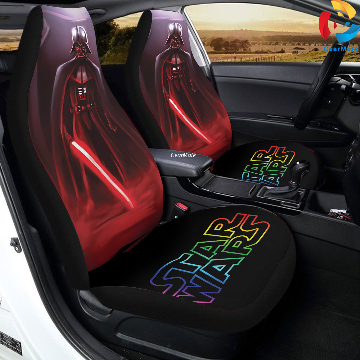 Darth Vader Iliki Car Seat Covers – High Quality Graphic and Polar Fleece Protector Set