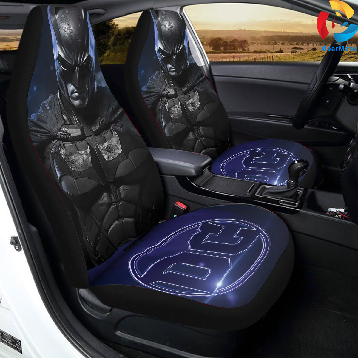 Batman Purple Shadow DC Car Seat Covers – High Quality Graphic and Polar Fleece Protector Set