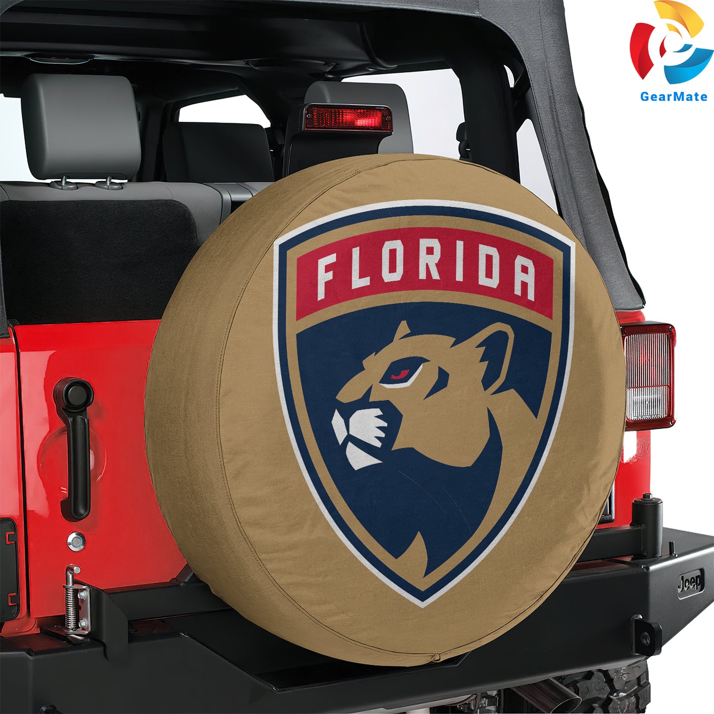 Florida Panthers Hookey Spare Tire Cover – Premium Waterproof UV-Resistant Protector