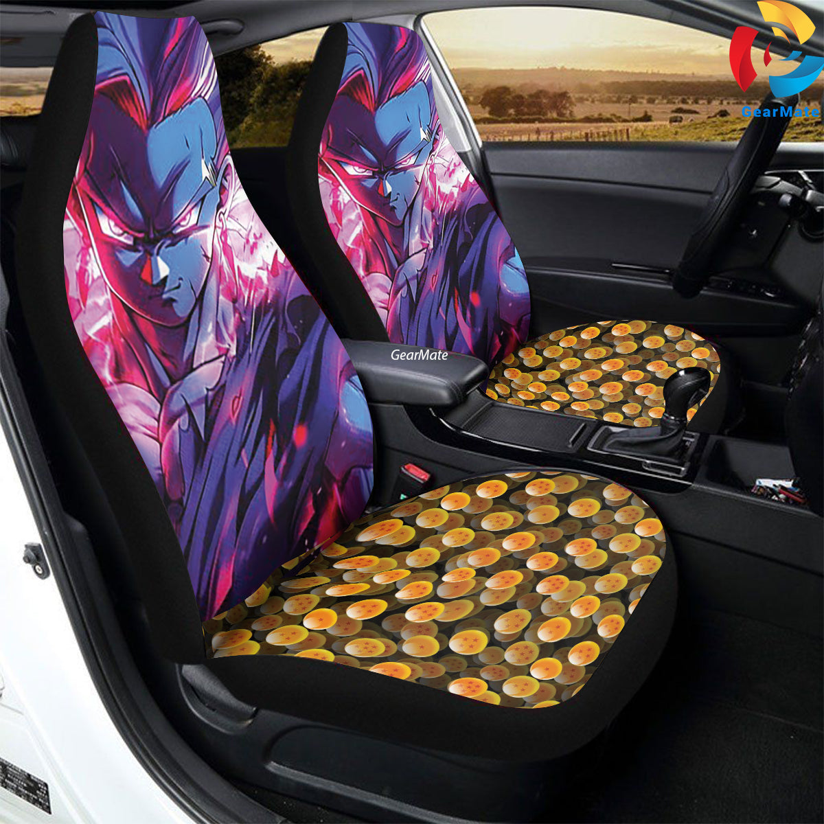 Dragon Balls Gohan Go Super Car Seat Covers – High Quality Graphic and Polar Fleece Protector Set