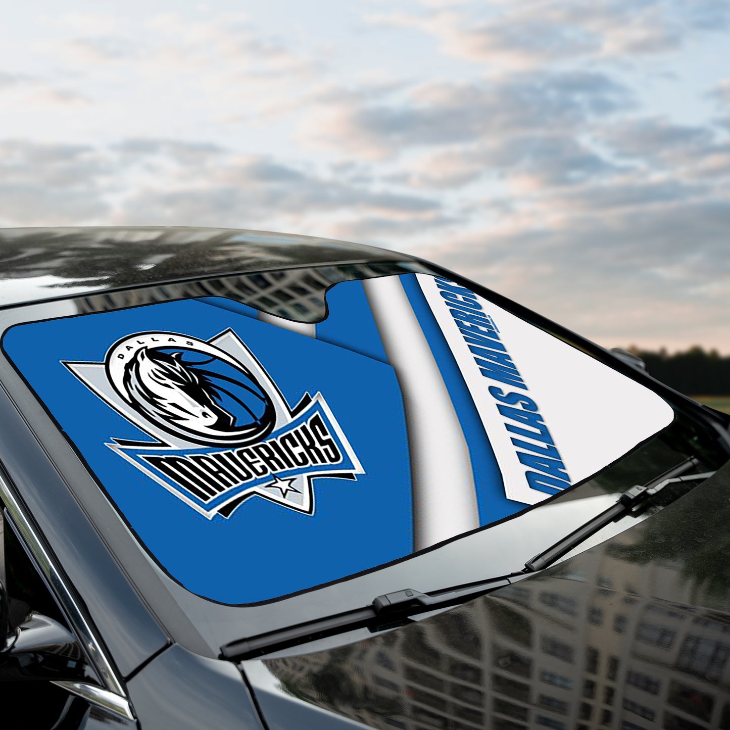 Dallas Maverick Basketball NBA Team Reflective Car Sunshade – Premium Heat & UV Protection, Universal Fit