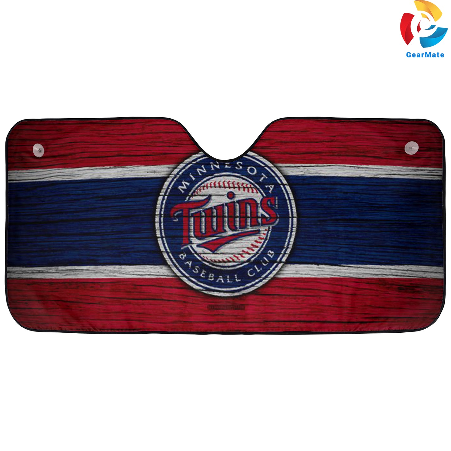 Minnesota Twins MLB Baseball Wooden Texture Reflective Car Sunshade – Premium Heat & UV Protection, Universal Fit