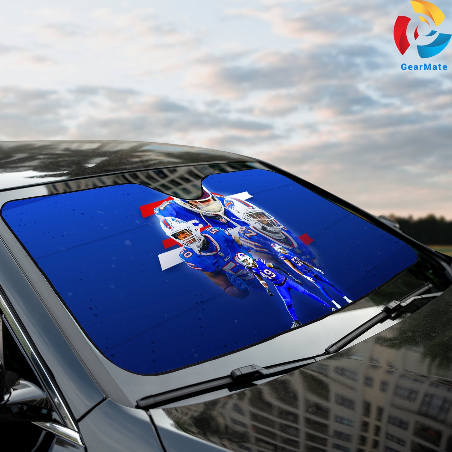 Football Team Buffalo Bills NFL Reflective Car Sunshade – Premium Heat & UV Protection, Universal Fit